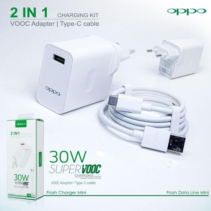 Charger OPPO TYPE-C 30W 1USB MG SUPER VOOC Casan OPPO 30W TIPE C Fast Charging Original MG