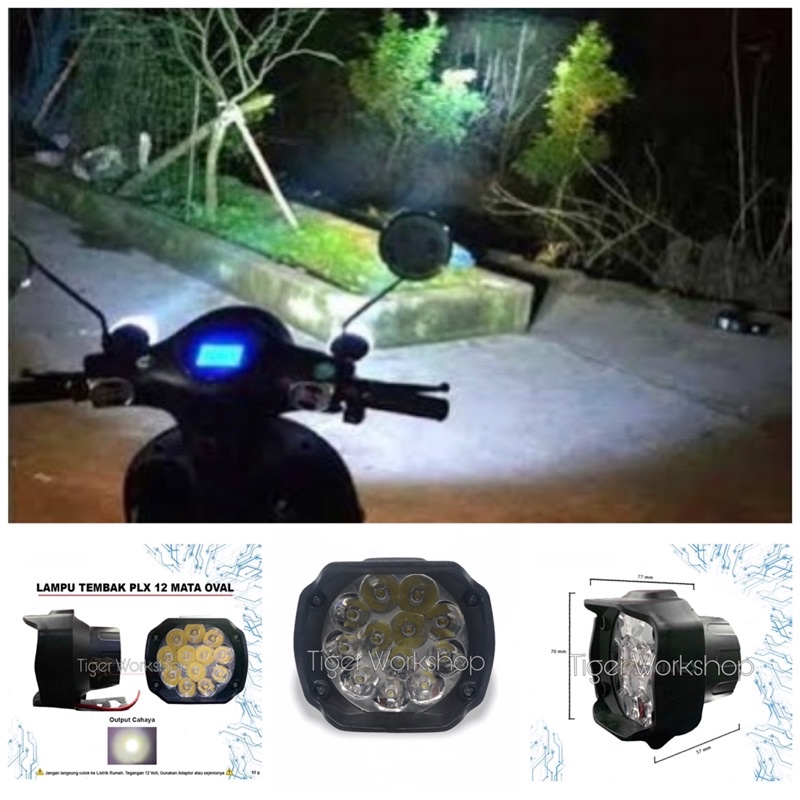 Lampu Tembak Lampu Sorot 12 Mata WaterProof Universal Semua Kendaraan