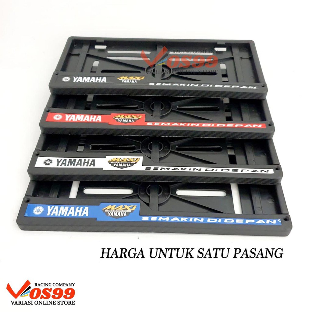 2 PCS BINGKAI PLAT NOMOR KARBON CARBON TULISAN YAMAHA SEMAKIN DIDEPAN BISA UNTUK SEMUA MOTOR
