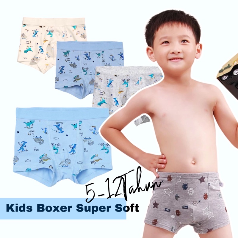 Celana Pakaian Dalam Boxer Anak Laki Laki Import CD Anak Cowok Celana Pendek Anak Laki 6-12Tahun 856
