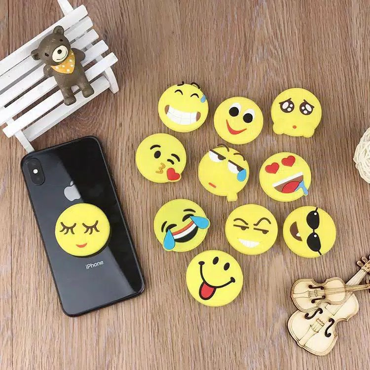 PC Pop Socket 3D Karakter Pop Socket HP Emoticon Lucu