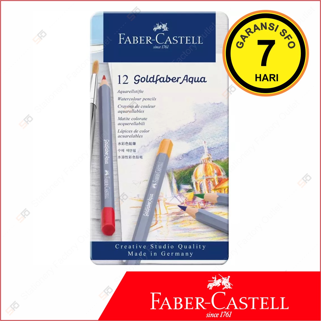 

Pensil Warna Watercolour Goldfaber isi 12 Tin - Gold Faber Castell Aqua