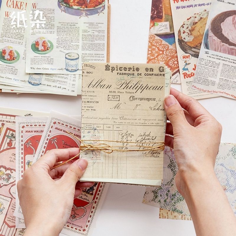 

10 lembar memo kertas background A6 vintage ephemera deco jurnal diary