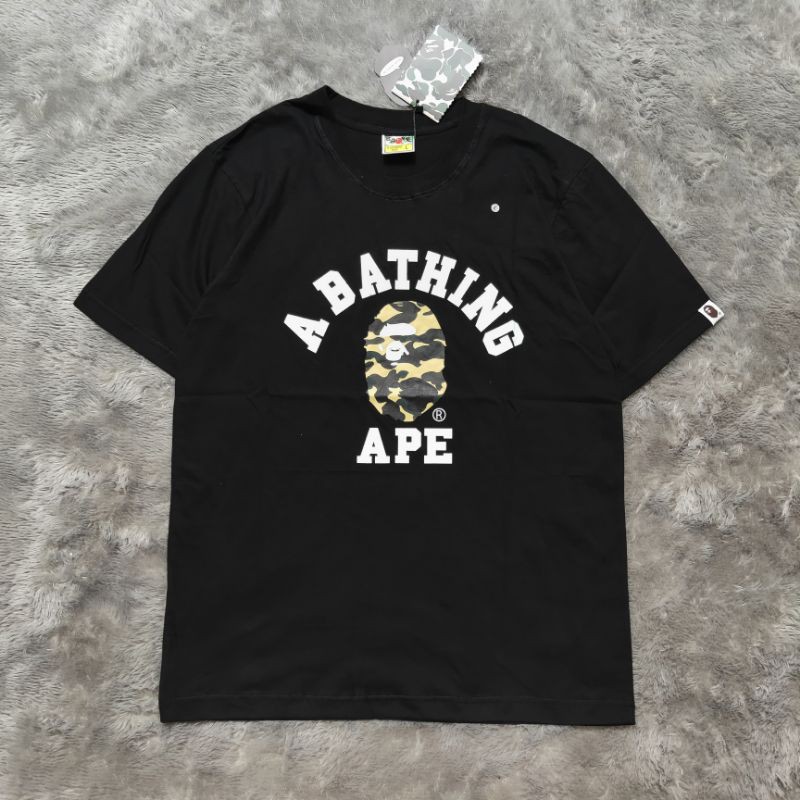 Kaos Tshirt Bape Bathing Ape Logo Camo Fulltag &amp; Lebel