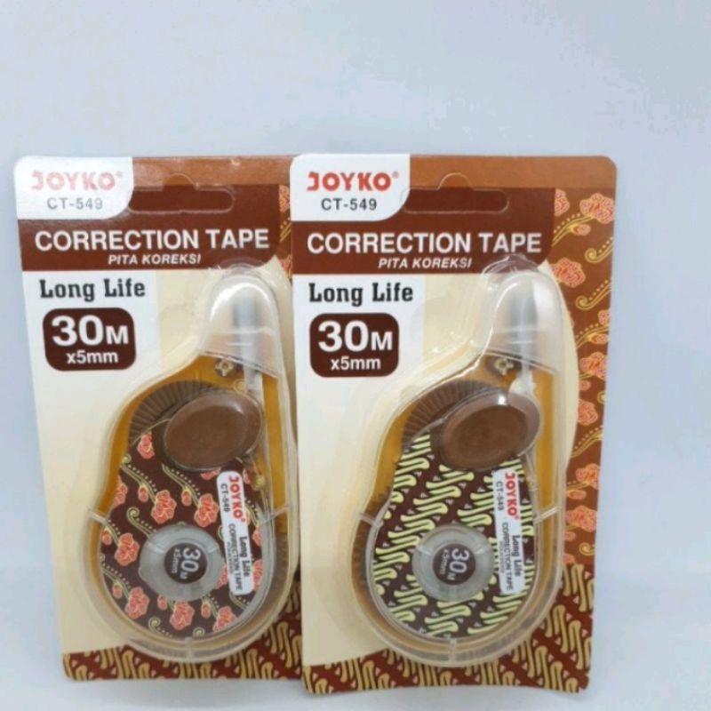 

Correction Tape / Tip EX / Tipe X Pita Penghapus Kertas Joyko CT-549 Long Life 30M
