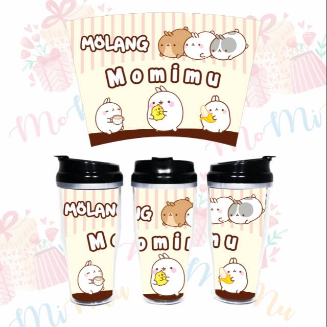 

Tumbler Souvenir/Kado/Merchandise Custom Nama Karakter Molang Brown