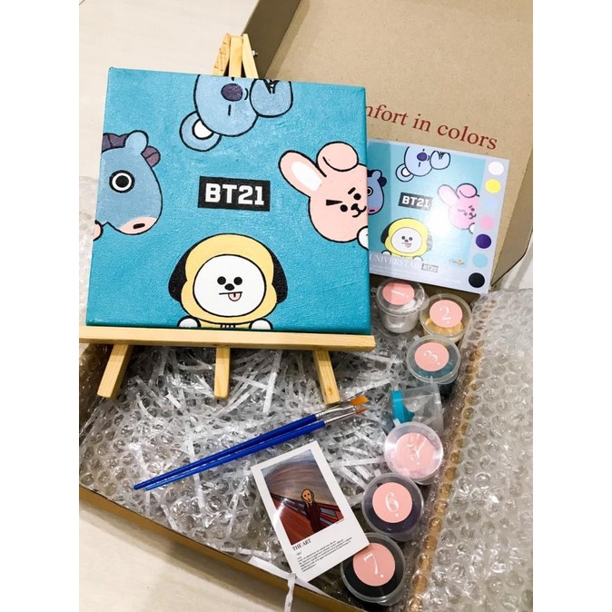 

Paint By Number BT21 (1) | ByPainters | Painting Set | 20x20cm ---READY---