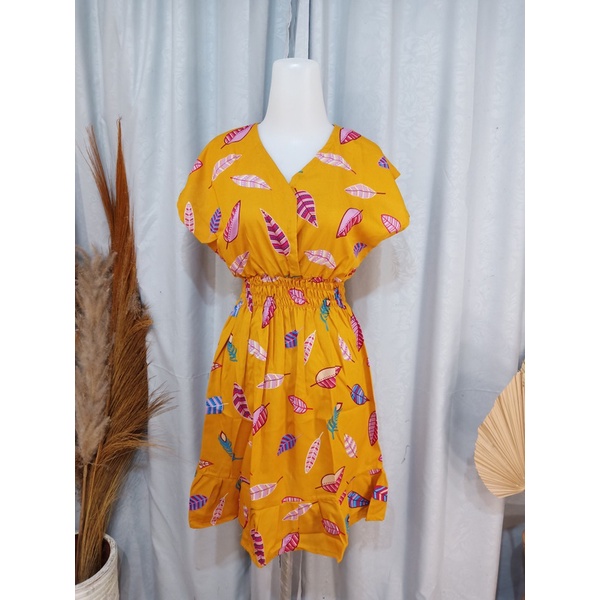 DASTER MINI MOZA RAMPEL BUSUI FRIENDLY MOTIF-Bulu Mustard