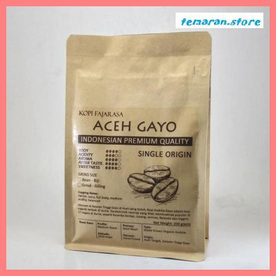 

Kopi- Kopi Fajarasa Aceh Gayo Biji Kopi Arabica 200 gram -Biji-Kopi.