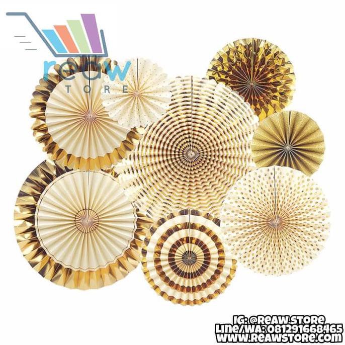 

TERMURAH Paper Fan Gold Set / Paper Flower Gold Set