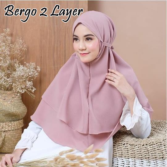 TERMURAH Jilbab Bergo Maryam Tali Non Pet Khimar Instan 2 Layer