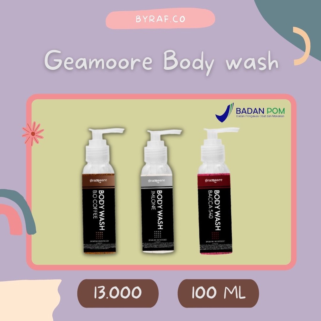 (READY) BPOM GEAMOORE BODY WASH 100ML SABUN MANDI MINI SIZE