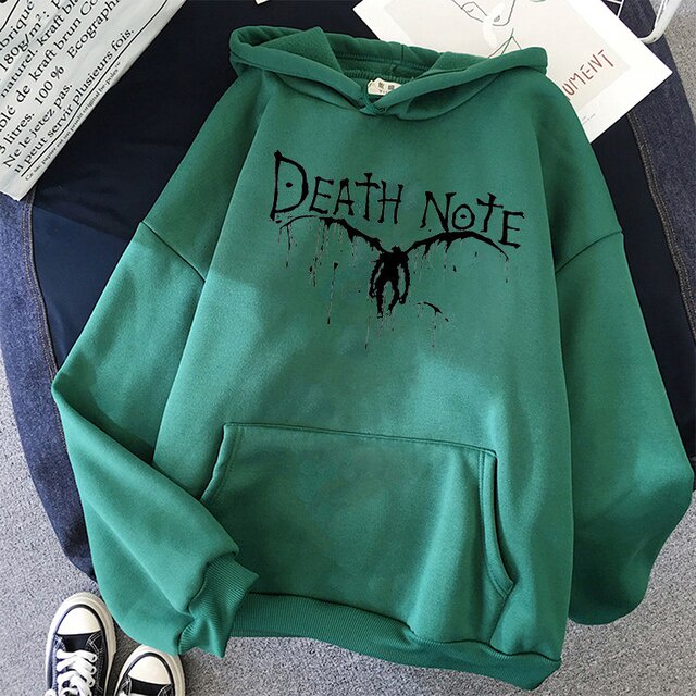 Sweater Hoodie Anime DEATH NOTE BAT Jumper Pria Wanita Bahan Fleece Ukuran S M L XL XXL XXXL