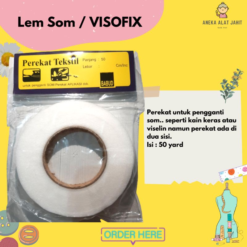 Perekat Kain untuk pengganti som/lem som/visofix