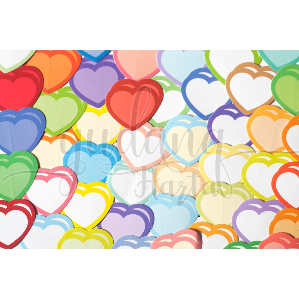 Stiker Heart Colorfull Frame Hati Bingkai Pelangi Sticker Unik DIY Scrapbook GH 303703