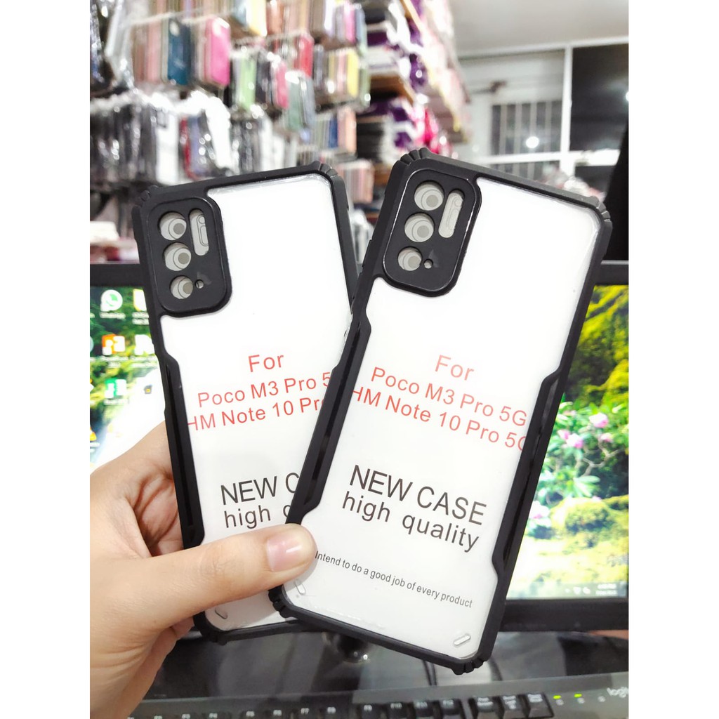 Anti Shocking Poco M3 Pro 5G X5 PRO Redmi Note10 5G RedmiNote10T 5G Hardcase Fusion List Hitam Acrylic Case