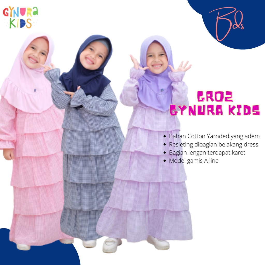 Gamis Anak katun GR02 Gynura Kids