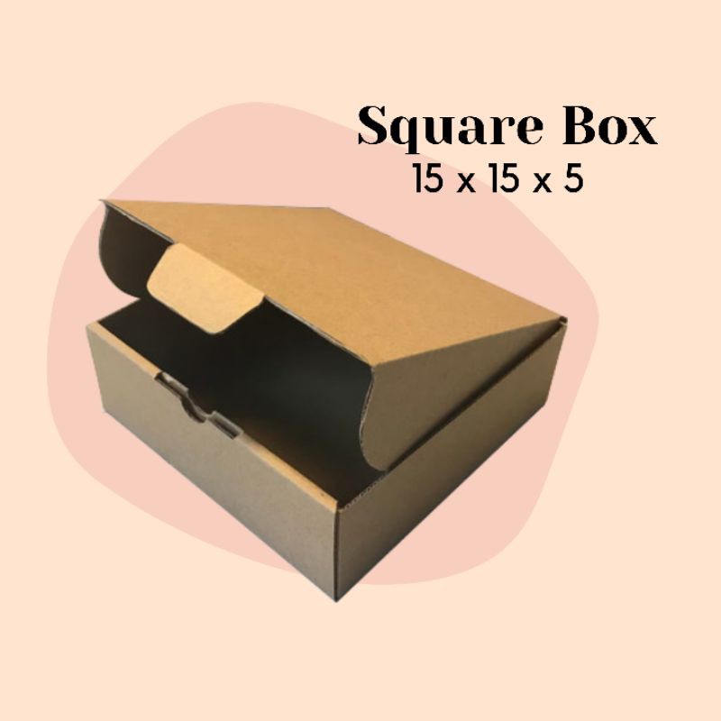 

SQUARE BOX // KARDUS DIE CUT KARTON COKLAT PACKAGING 15x15x5