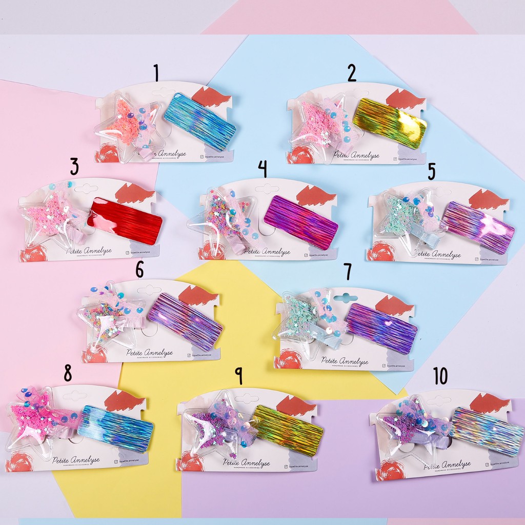 Star sprinkle hologram clip set