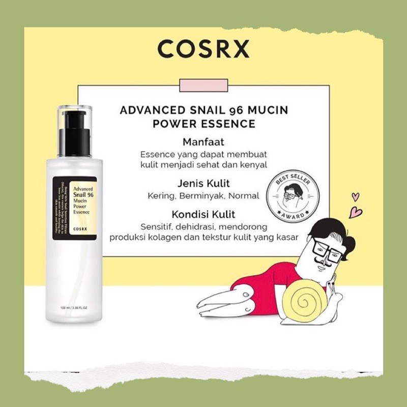 manfaat cosrx advanced snail 96 mucin power essence