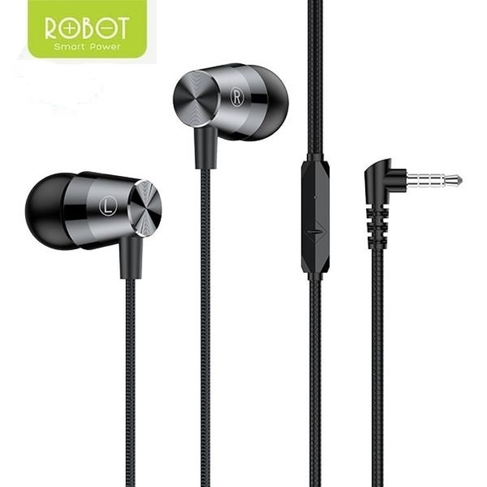 Headset Robot RE101S 1.2M Earphone Subwoofer Bass Metal Wired