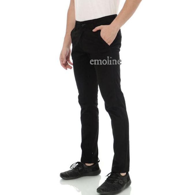 CELANA CHINO PANJANG PRIA / CHINO PANTS / CHINO PRIA - HITAM, 35