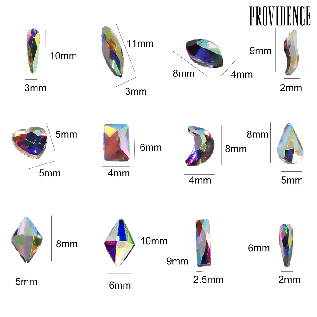 Providence 20Pcs/Pack Sequins Decor Delicate Nail Art Rhinestone 3D Nail Manicure Decal for Women