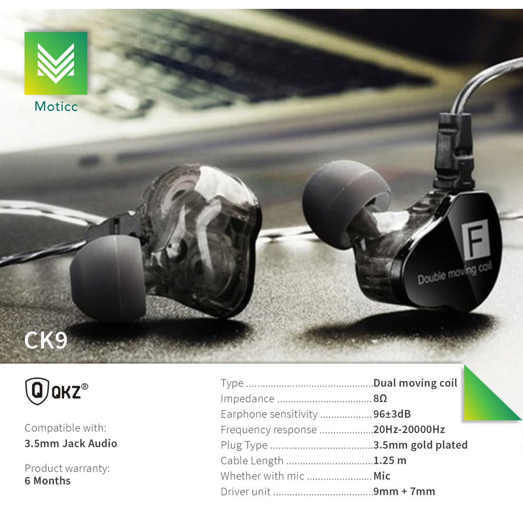 [Dikirim dari Jakarta] QKZ CK9 Dengan Mic Earphone Sport Model In Ear Suara Bass