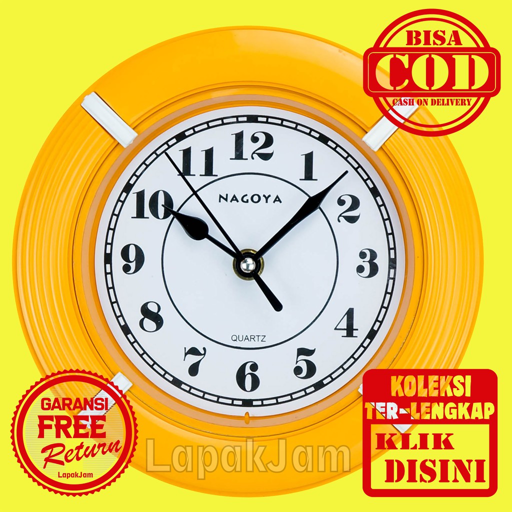 JAM DINDING JAM MEJA POLOS WARNA PINK BIRU MURAH HIASAN DINDING 20CM 1511