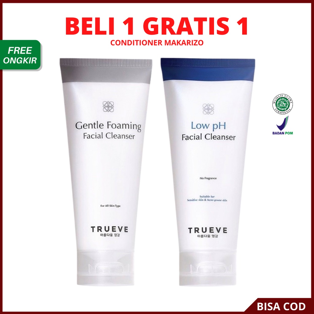 [ FREE ONGKIR ] TRUEVE Gentle Foaming, Low PH Facial Cleanser Facial wash Face wash 100gr