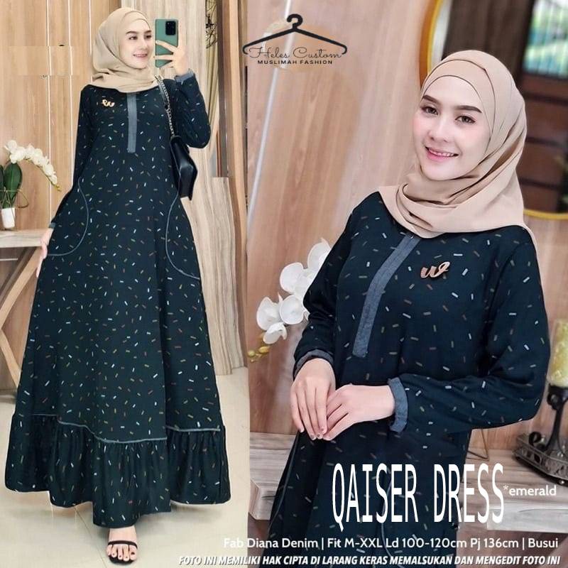 Gamis Jumbo LD 105 LD 110 LD 120 LD 140 Qaiser Dress Big Size Murah