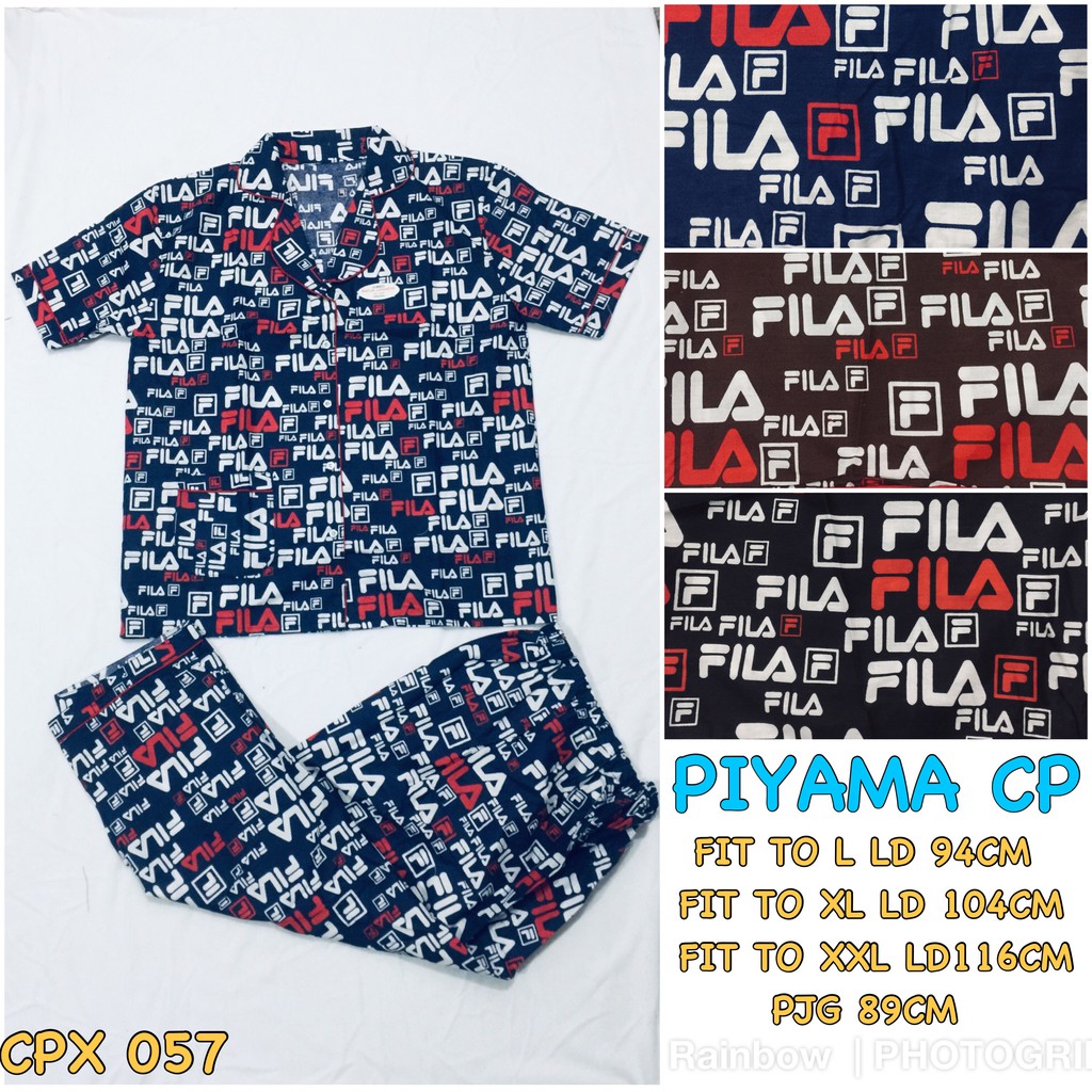 Piyama dewasa CP XL celana panjang baju pendek, katun jepang, fit to xl, motif F1LA 050/057/058/059