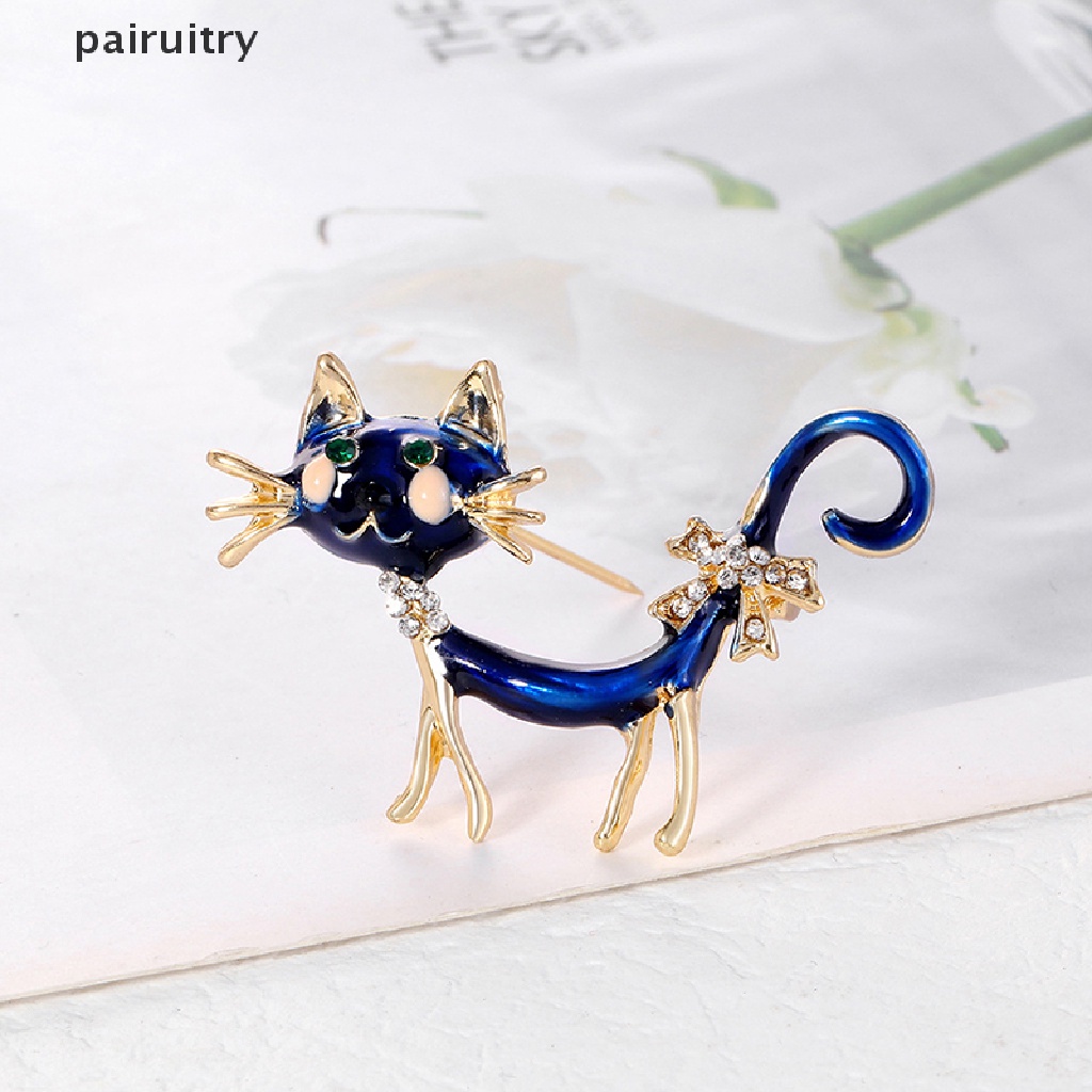 Bros Pin Bentuk Kucing Biru Gaya Kasual Untuk Wanita