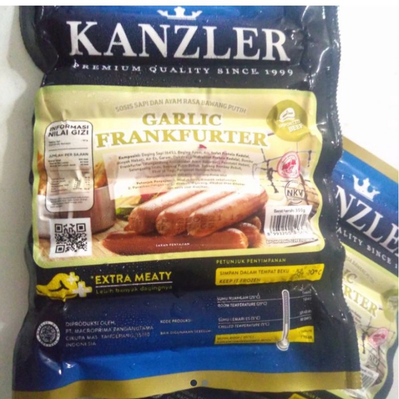 

Kanzler sosis garlic Frankfurter 300gr