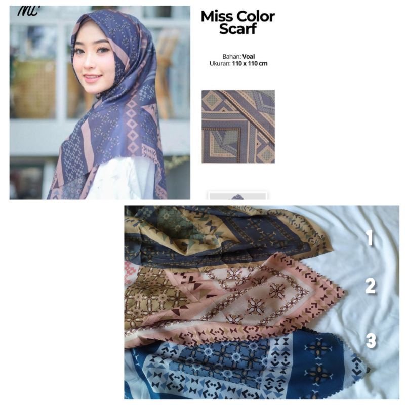 Umama Scraf Miss Color Hijab Segiempat Motif Lasercut Bahan Voal part 2