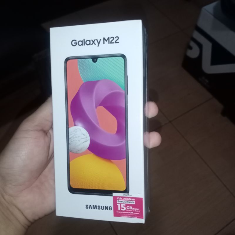 Samsung Galaxy M22 NFC 4G Ram 6/128gb Segel Dus Garansi Resmi Bukan a13 a12 a22 5g