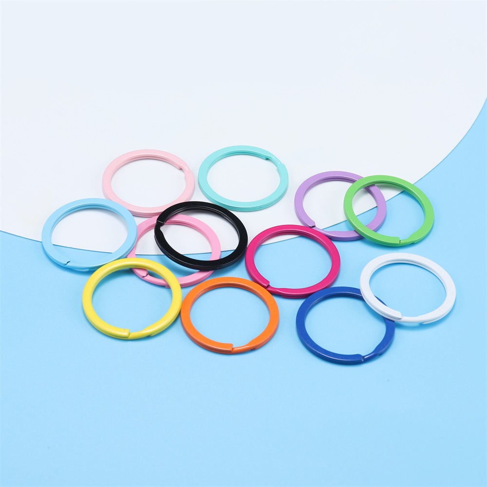 [DIY Aksesoris] Ring gantungan kunci Bulat Buka Tutup Warna  (10pcs/bag）