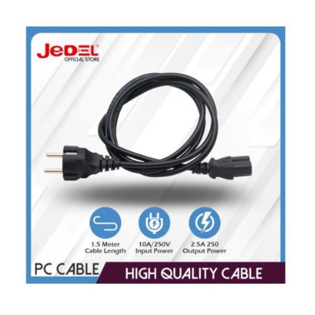 Kabel power supply psu cpu jedel 1.5 meter 3x0.75mm original - Cable power cord to c13 1.5m for pc monitor rice cooker etc