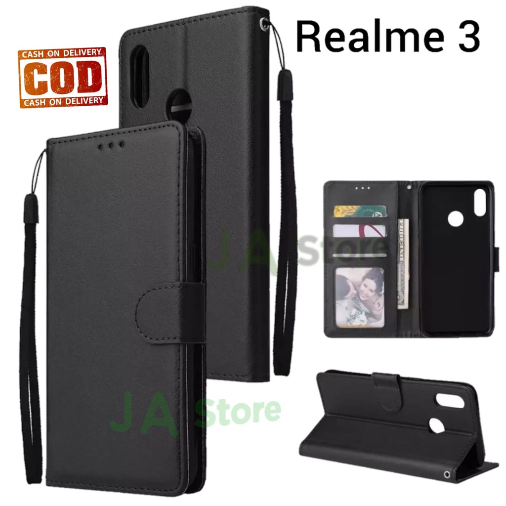 Case Flip Realme 3 Realme 3 Pro CASING DOMPET HP COVER HP LEATHER FLIP CASE PREMIUM