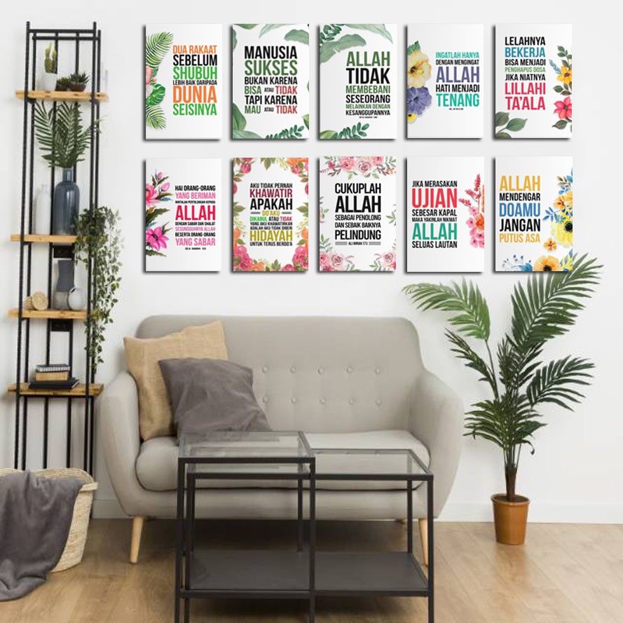 Hiasan Dinding POSTER MOTIVASI ISLAM Wall Decor Rumah MTI (5-14)