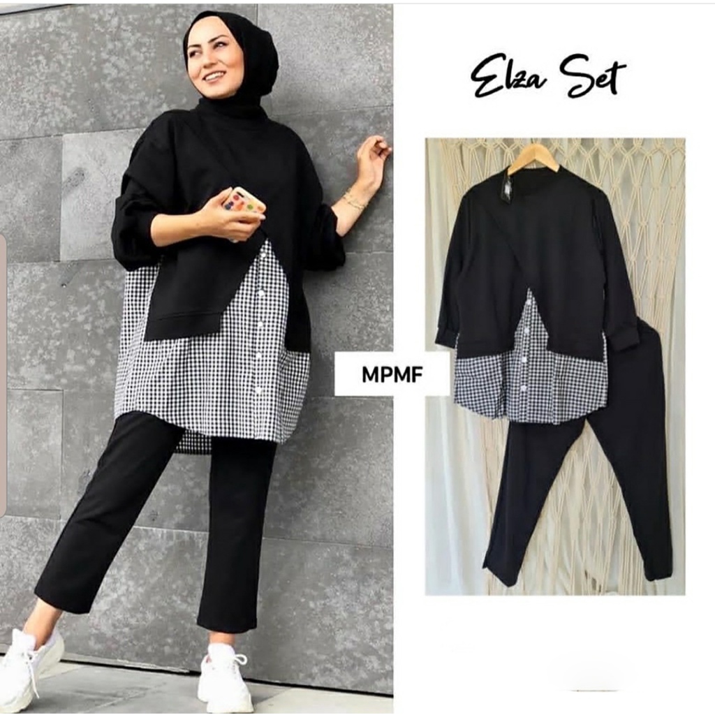 2 UKURAN 2XL 3XL PAKAIAN WANITA SET ELZE / ELZA DMR