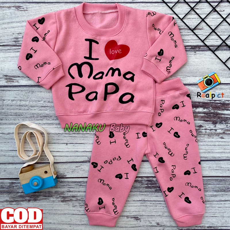 Setelan Baju Bayi Setelan Sweater Bayi Celana Jogger Bayi Usia 3-12 Bulan Anababy