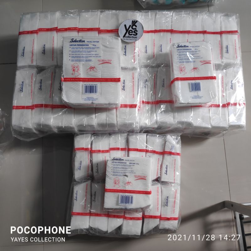 Kapas Wajah Kotak Selection 75g - 50g - 35g facial makeup cotton higienis natural skin care baby puff luka
