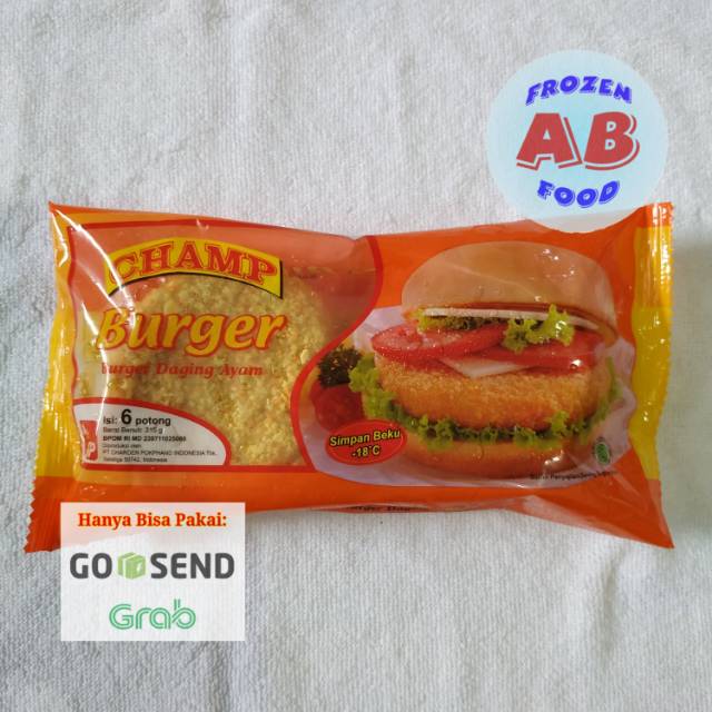 

CHAMP Burger 315 gram isi 6 potong CHAMP Chicken Burger 315 gram CHAMP Burger Ayam Berger Ayam 6 ptg