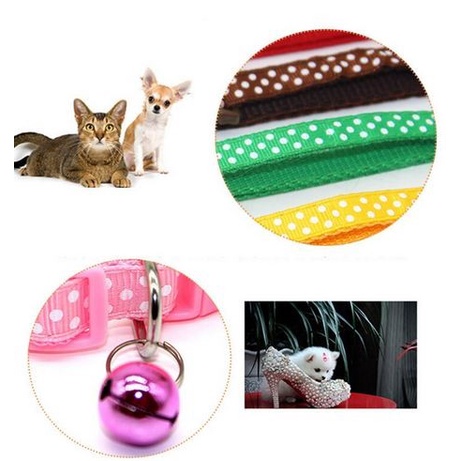 Pet Collar - Kalung Leher Anjing/Kucing Adjustable Motif Polkadot