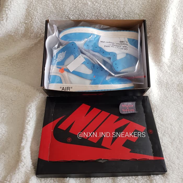 Dijual Nike AIR JORDAN 1 x OFF WHITE UNC Best Perfect Replica 1:1 Berkualitas