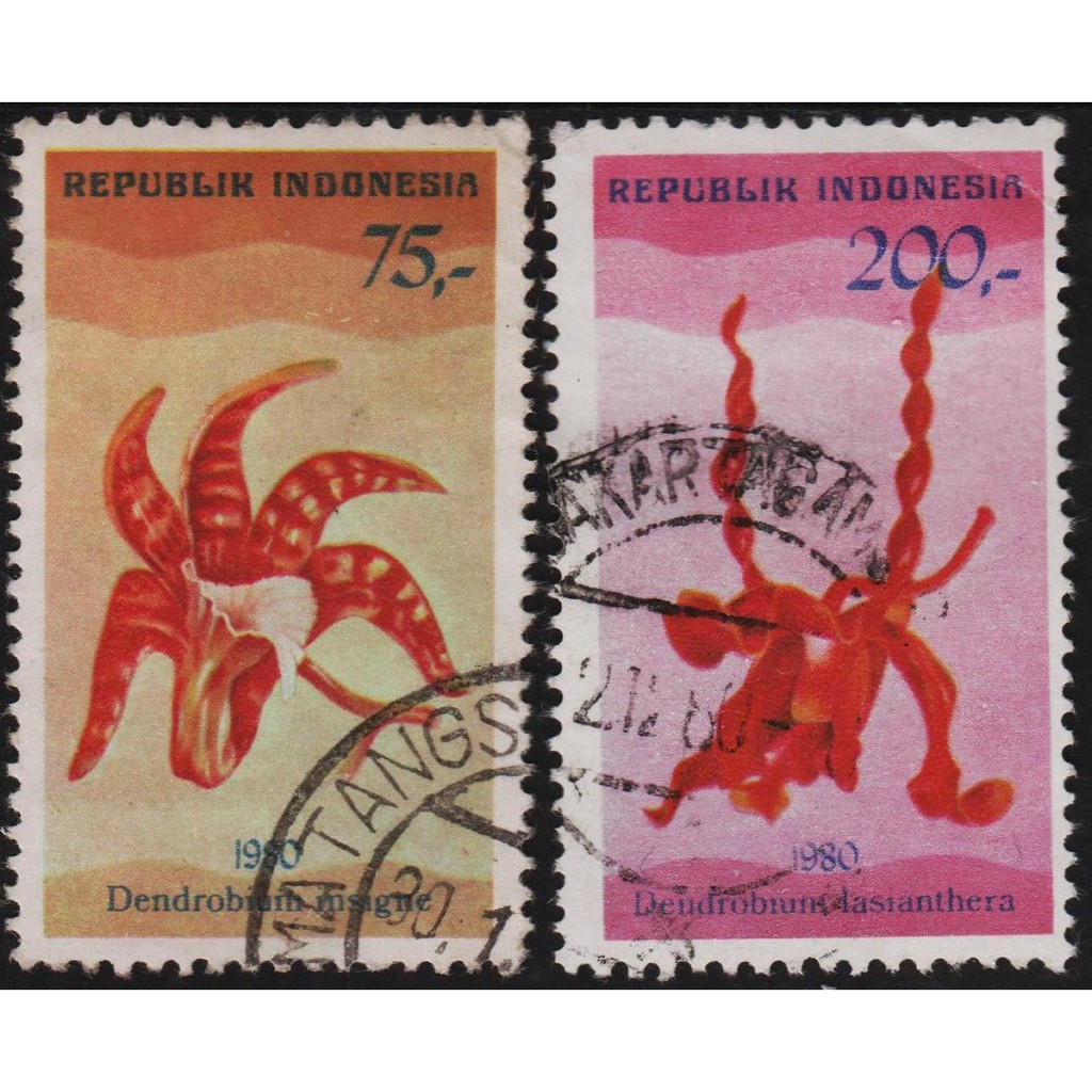 

Perangko Filateli A2-31 Indonesia VFU 2v 10.12.1980 Orchids