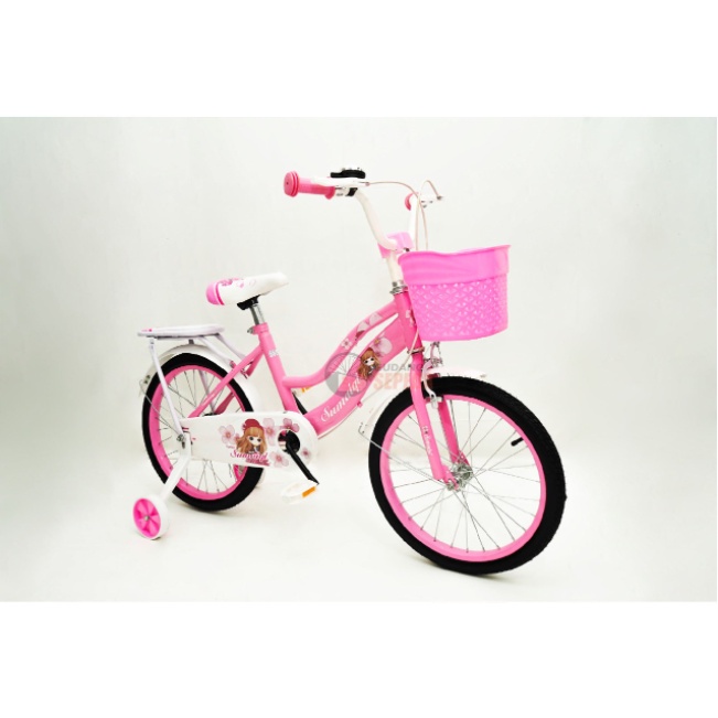 Sepeda mini Anak 18 inch Princess Sumaiqi cewek perempuan wanita Termurah warna pink ungu garansi-1