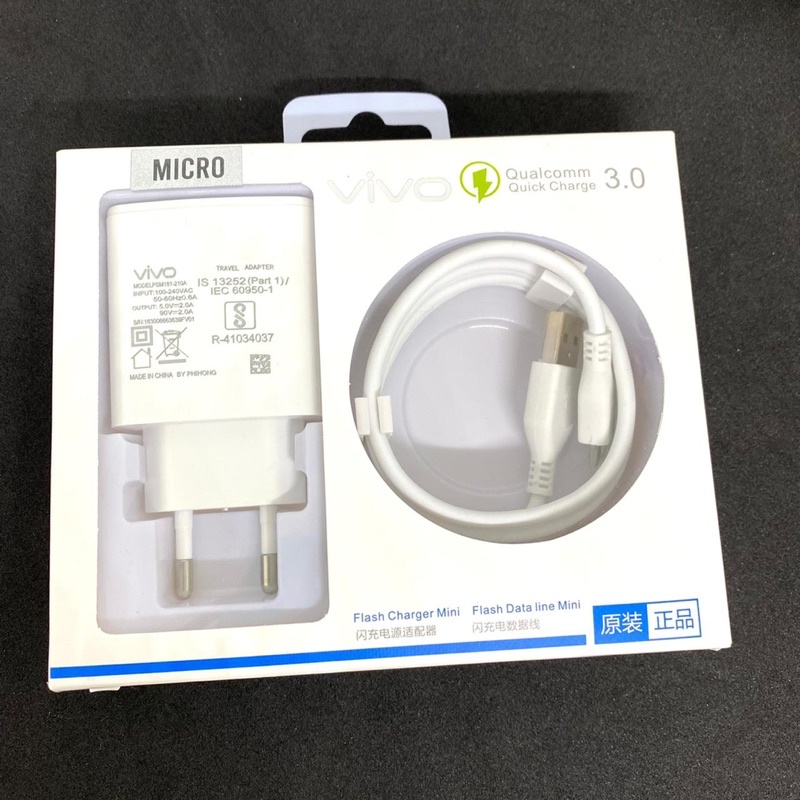 PROMO CHARGER VIVO ORI FASTCHARGING MICRO &amp; TYPE C QUALCOMM3.0