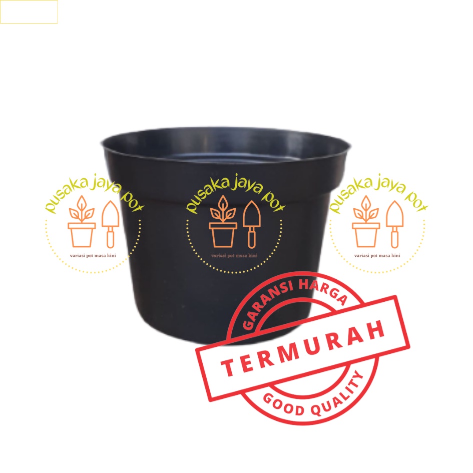 PROMO Pot Bunga Murah/Pot Tanaman / Pot plastik hitam uk 20cm POT 20 HITAM Pot Plastik Tanaman-Tumbuhan-